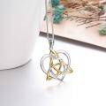 wholesale 925 Sterling Silver Celtic Knot Heart Pendant Necklace for Women-0-4