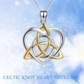 wholesale 925 Sterling Silver Celtic Knot Heart Pendant Necklace for Women-0-5