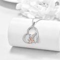 wholesale 925 Sterling Silver Yoga Girl in Heart Shape with Swan and Cubic Zirconia Pendant Necklace for Women-0-2