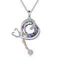 wholesale 925 Sterling Silver Nurse Theme Rainbow Crystal Pendant Necklace for Women-0-0