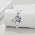 wholesale 925 Sterling Silver Nurse Theme Rainbow Crystal Pendant Necklace for Women-0-3