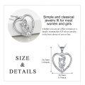 wholesale Sterling Silver Heart Necklace for Mother Daughter Gift Mothers Day Birthday Wedding - Rhodium Plated-0-10