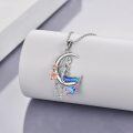 wholesale 925 Sterling Silver Mermaid Moon Pendant Necklace with Stars and Flowers for Women-0-2