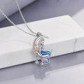 wholesale 925 Sterling Silver Mermaid Moon Pendant Necklace with Stars and Flowers for Women-0-3