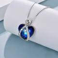 wholesale 925 Sterling Silver Blue Crystal Infinity Love Mom Pendant Necklace for Women-0-2