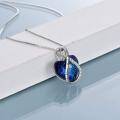 wholesale 925 Sterling Silver Blue Crystal Infinity Love Mom Pendant Necklace for Women-0-3