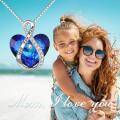 wholesale 925 Sterling Silver Blue Crystal Infinity Love Mom Pendant Necklace for Women-0-5