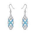 wholesale Sterling Silver Oxidized Celtic Knot Dangle Earrings Irish Vintage Good Luck Jewelry Gifts for Women Girls-0-0