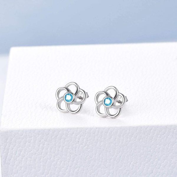 Sterling Silver Flower Earrings-3