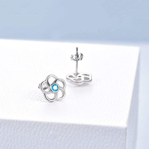 Sterling Silver Flower Earrings-4