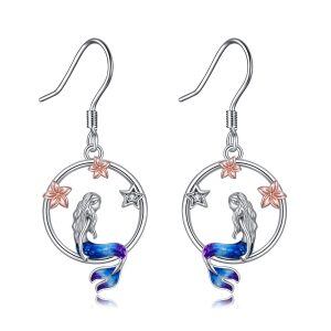 Sterling Silver Mermaid Earrings-0