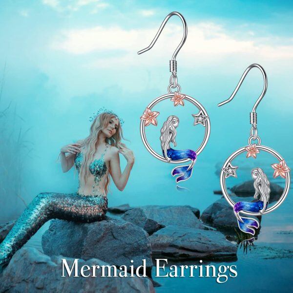 Sterling Silver Mermaid Earrings-5