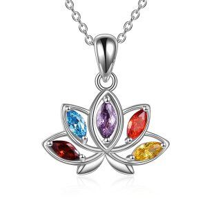 Sterling Silver Lotus Necklace-0