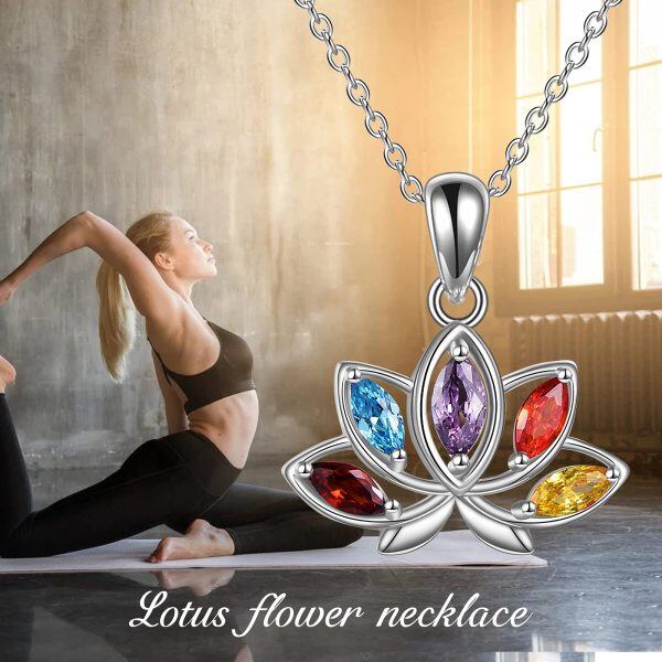 Sterling Silver Lotus Necklace-4