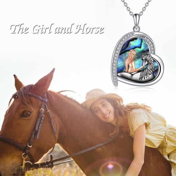 Sterling Silver Horse And Girl Necklace-5