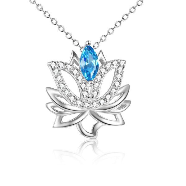 Sterling Silver Lotus Necklace-0