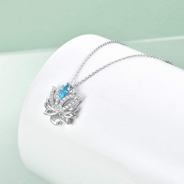 Sterling Silver Lotus Necklace-1