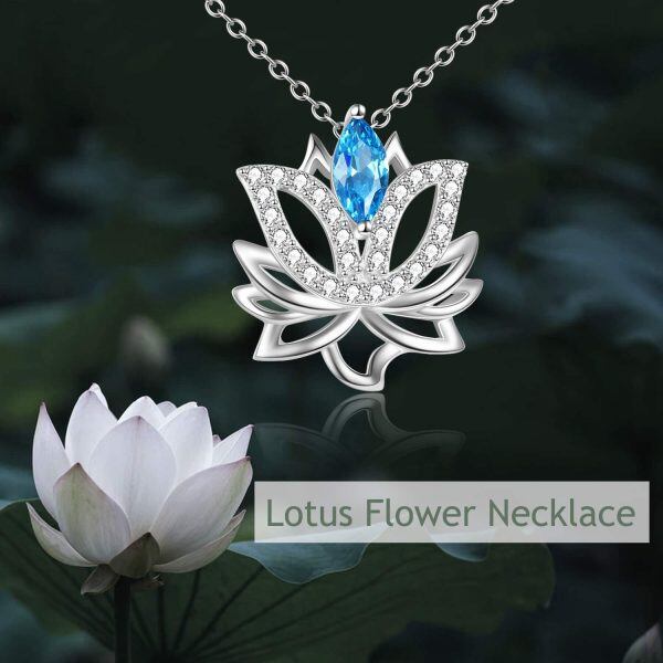 Sterling Silver Lotus Necklace-5