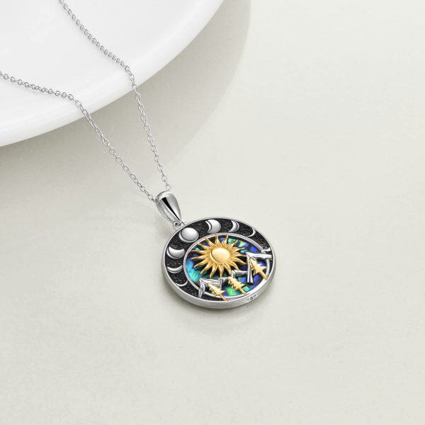 Sterling Silver Sun Mountain Necklace-3