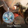 wholesale 925 Sterling Silver OXIDIZED Round Dragon Pendant Necklaces with Abalone Shell Inlay for Women Celtic s-0-5