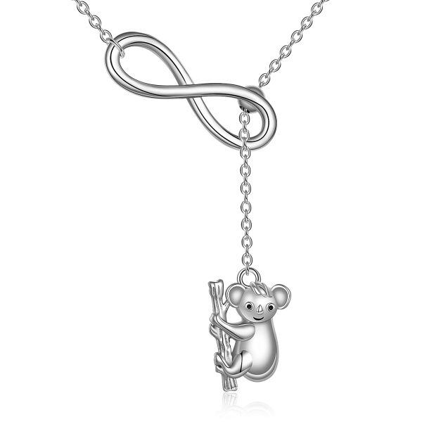 Sterling Silver Infinity Sloth Necklace-0