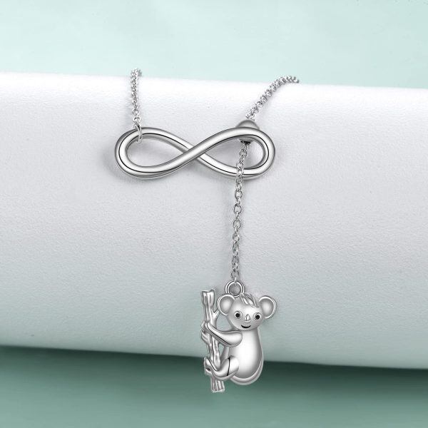 Sterling Silver Infinity Sloth Necklace-1