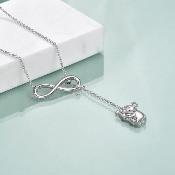 Sterling Silver Infinity Sloth Necklace-5