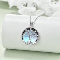 wholesale 925 Sterling Silver Blue Agate Tree of Life Owl Pendant Necklace for Women-0-2