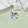 wholesale 925 Sterling Silver Blue Agate Tree of Life Owl Pendant Necklace for Women-0-3