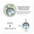 wholesale 925 Sterling Silver Blue Agate Tree of Life Owl Pendant Necklace for Women-0-4