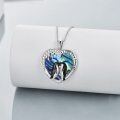wholesale 925 Sterling Silver Heart-Shaped Abalone Shell Penguin I Love You Forever Pendant Necklace for Women Gifts-0-2