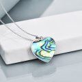 wholesale 925 Sterling Silver Heart-Shaped Abalone Shell Penguin I Love You Forever Pendant Necklace for Women Gifts-0-3