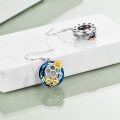wholesale 925 Sterling Silver Blue Crystal Honeycomb Bee Drop Earrings for Women-0-2