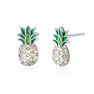 Sterling Silver Pineapple Earrings-0