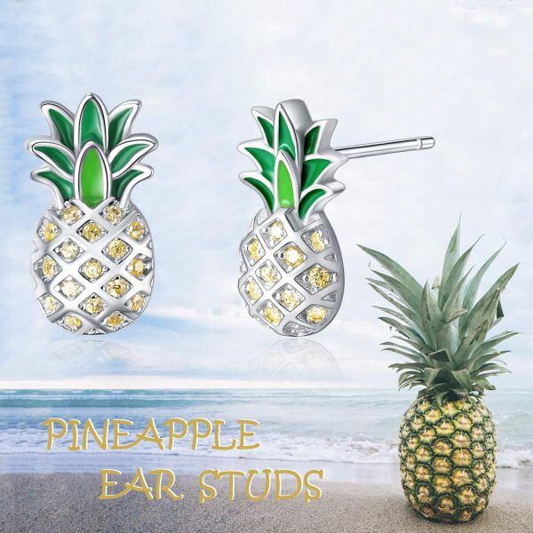 Sterling Silver Pineapple Earrings-5