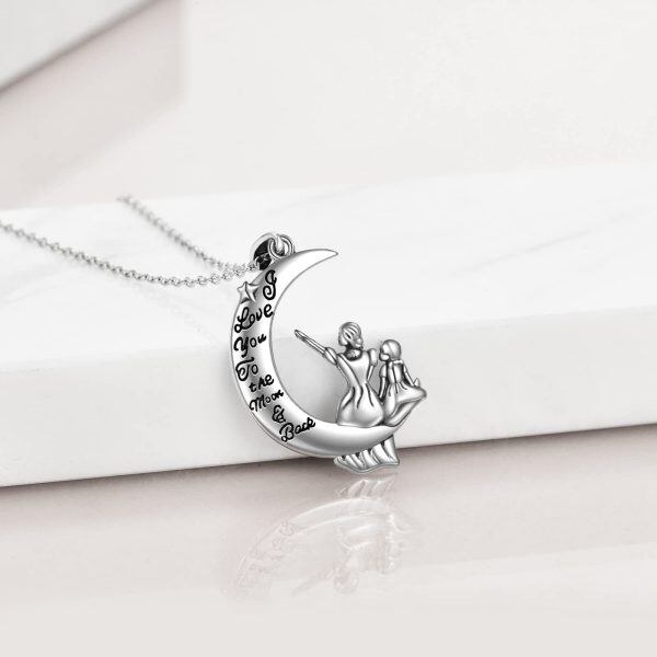 Sterling Silver Mother And Daughter Necklace-3