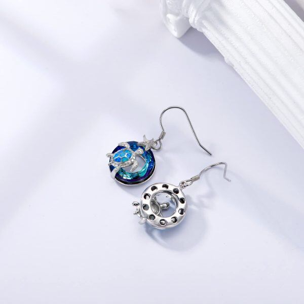 Sterling Silver Sea Turtle Earrings-4