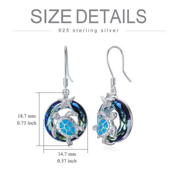 Sterling Silver Sea Turtle Earrings-5