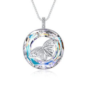 Sterling Silver Butterfly Necklace-0