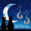 wholesale 925 Sterling Silver Moon & Cats Drop Earrings for Women - Wholesale  Set-0-4