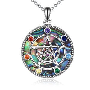 Sterling Silver Pentagram Necklace-0