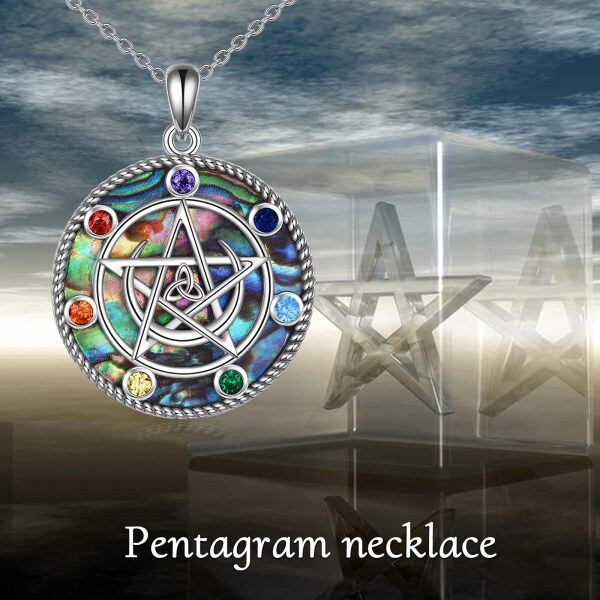 Sterling Silver Pentagram Necklace-5