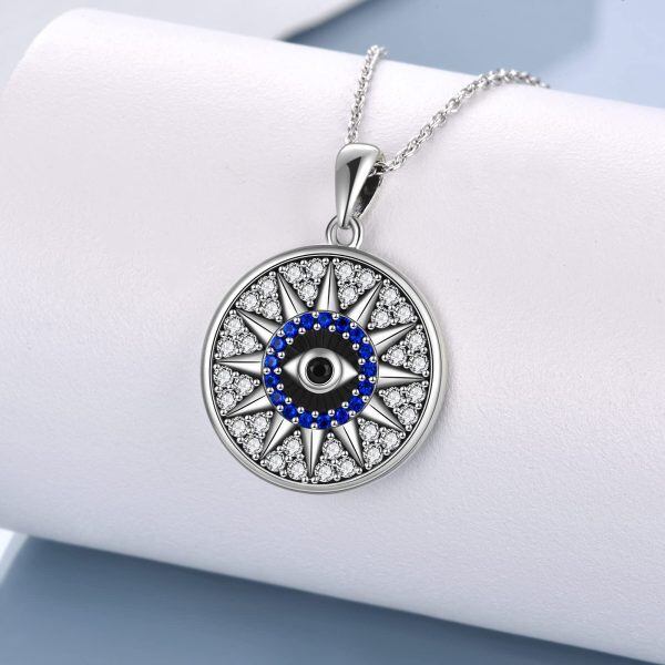 Sterling Silver Evil Eye Necklace-1