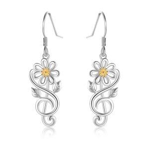 Sterling Silver Daisy Earrings-0