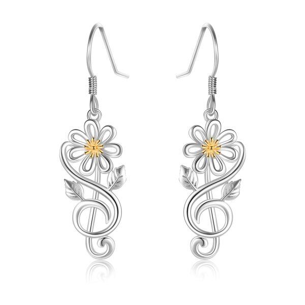 Sterling Silver Daisy Earrings-0