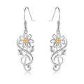 wholesale 925 Sterling Silver Daisy Treble Clef Hook Earrings for Women-0-0