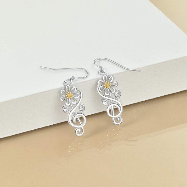 Sterling Silver Daisy Earrings-3