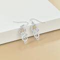 wholesale 925 Sterling Silver Daisy Treble Clef Hook Earrings for Women-0-3