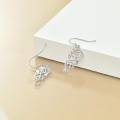 wholesale 925 Sterling Silver Daisy Treble Clef Hook Earrings for Women-0-4