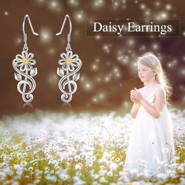 Sterling Silver Daisy Earrings-5